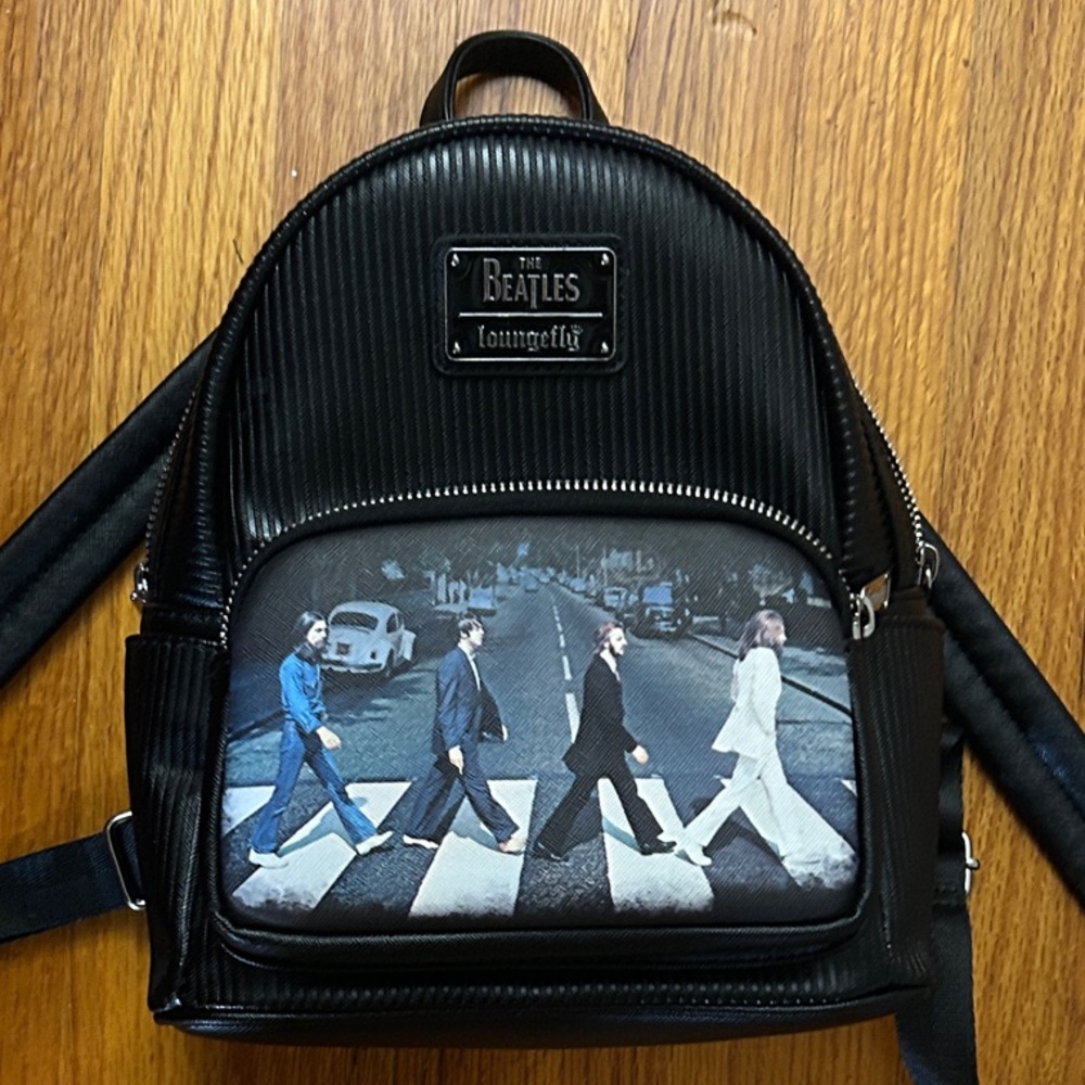 Loungefly Black Beatles Abbey Road Backpack
